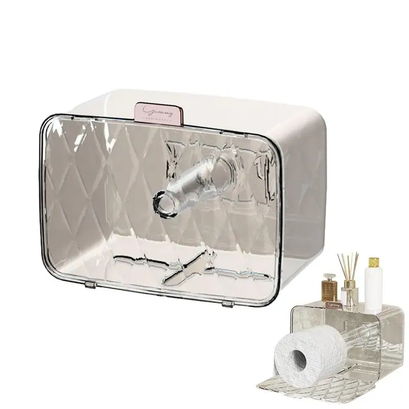 

Wall Mounted Tissue Holder Box Wall Mount Toilet Paper Dispenser Cover Waterproof Portable Wipes Tissues Dispenser Case Holder