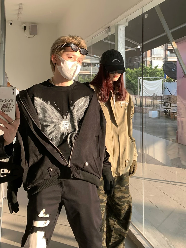 Брюки-карго контрастного цвета Necoyep прямые повседневные брюки свободные