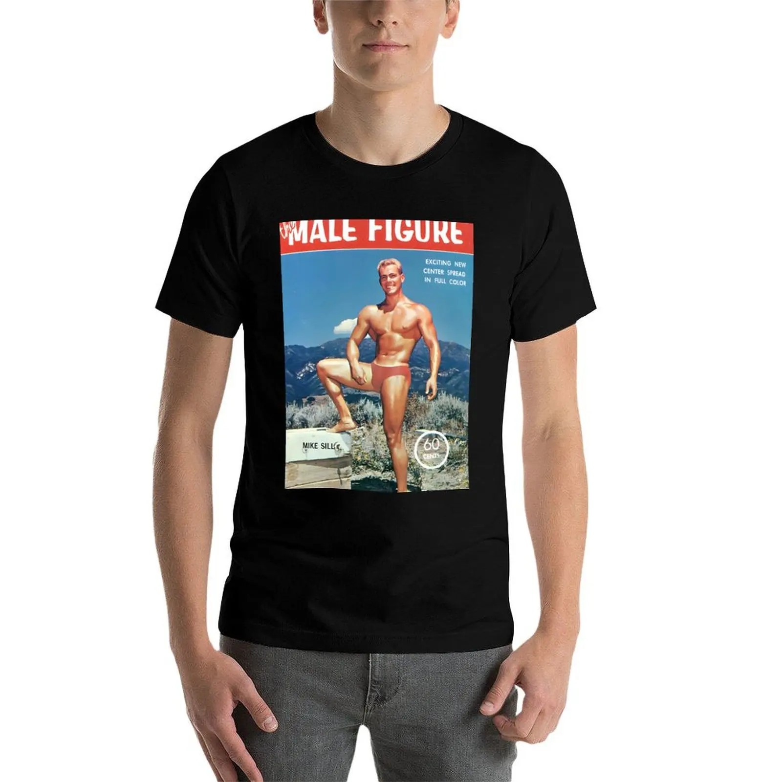 Мужская фигурка с Mike Sill - винтажная мужская модель обложкой журнала футболка