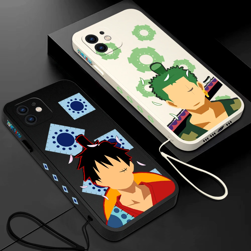 

Cartoon One Piece Phone Case For Samsung Galaxy S23 S22 S21 S20 Ultra Plus FE S10 4G S9 S10E Note 20 10 Plus With Lanyard Cover