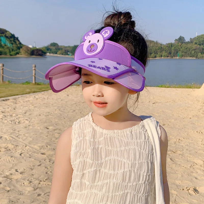 

Новинка 2023, детская шапка в Корейском стиле, милая Солнцезащитная шапка от солнца в виде медведя XINGX, шляпа унисекс с воздушным верхом