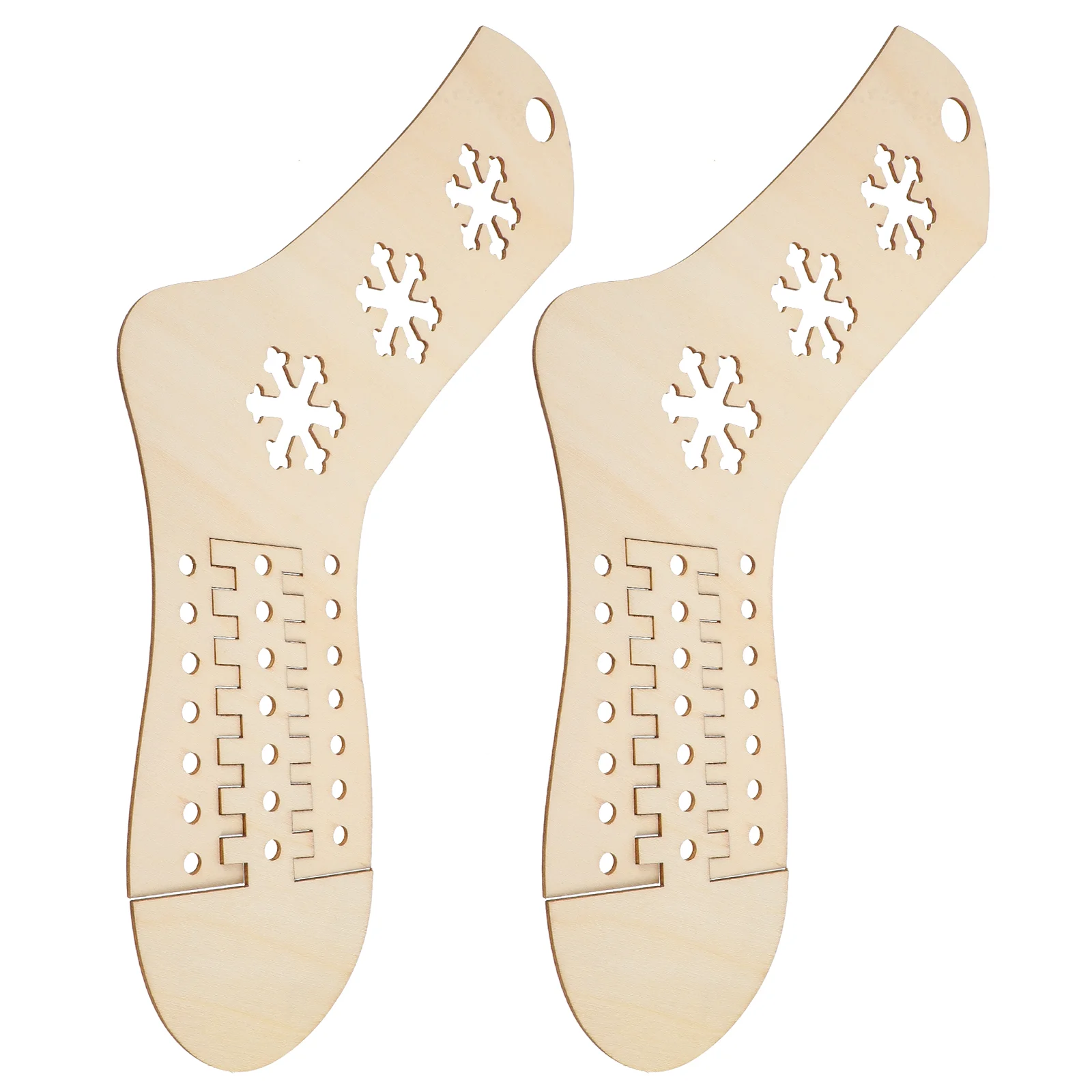 

2 Pcs Stocking Display Models Sock Knitting Tools Braiding Blockers Wooden Woven Weave