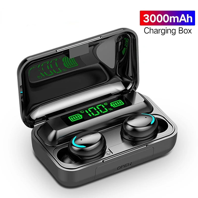 

TWS Earphones Wireless Bluetooth Headphone V5.0 3000mAh Charging Box 9D HiFi Stereo Sports Waterproof Earbuds Headsets With Mic