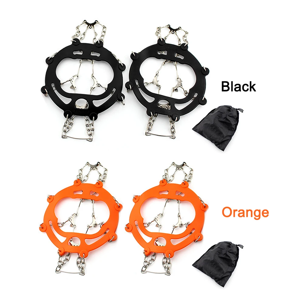 

10 Studs Shoes Spike Grip Non-Slip Ice Gripper Spike Silicone Chain Wear-resistant for Snow Walking Winter Outdoor Equipment