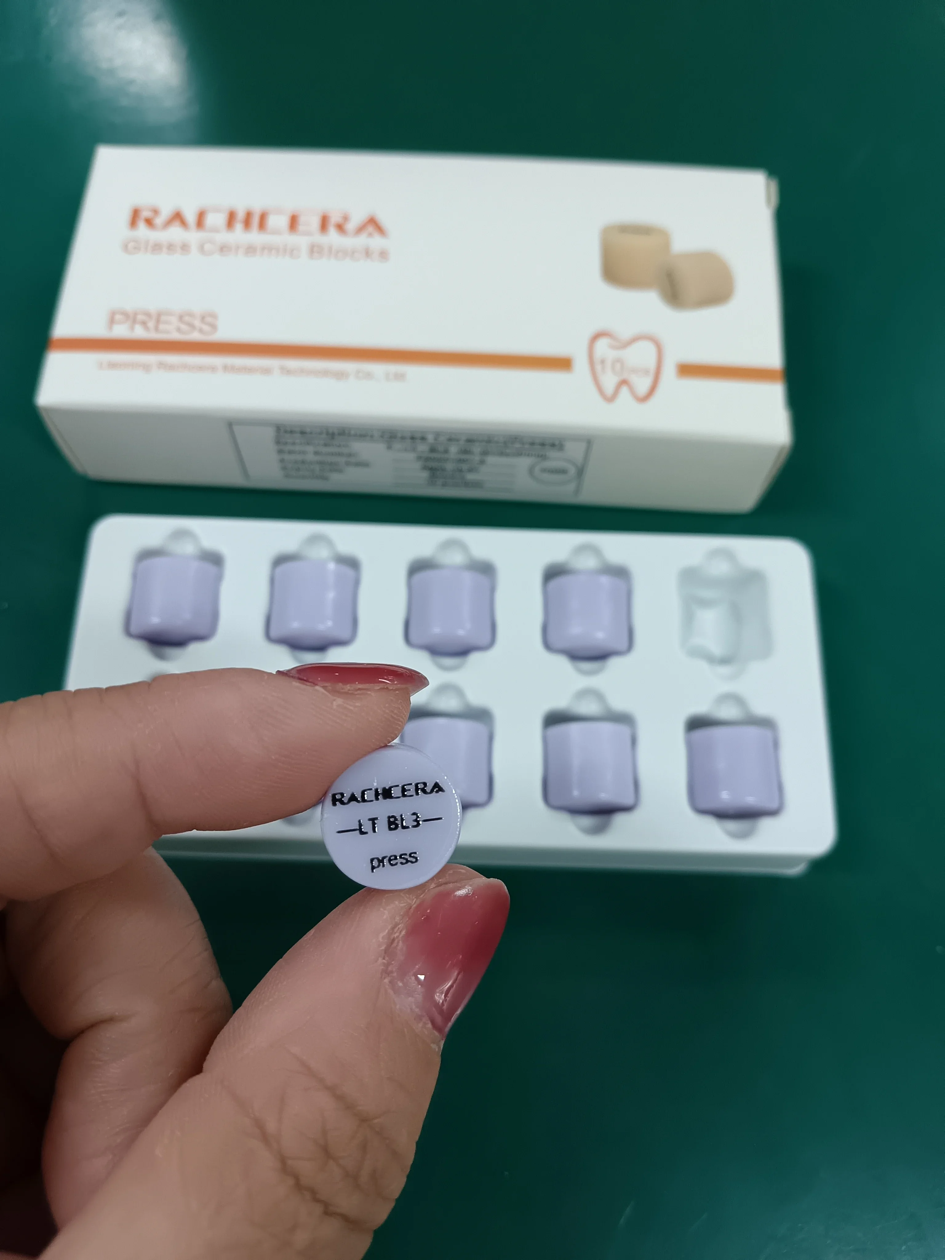 Фото RPress слиток Rachcera 5/10 шт./кор. блоки из дисиликата лития HT/LT/MO керамика Emax для стоматологической лаборатории пресс для дисиликата лития №5