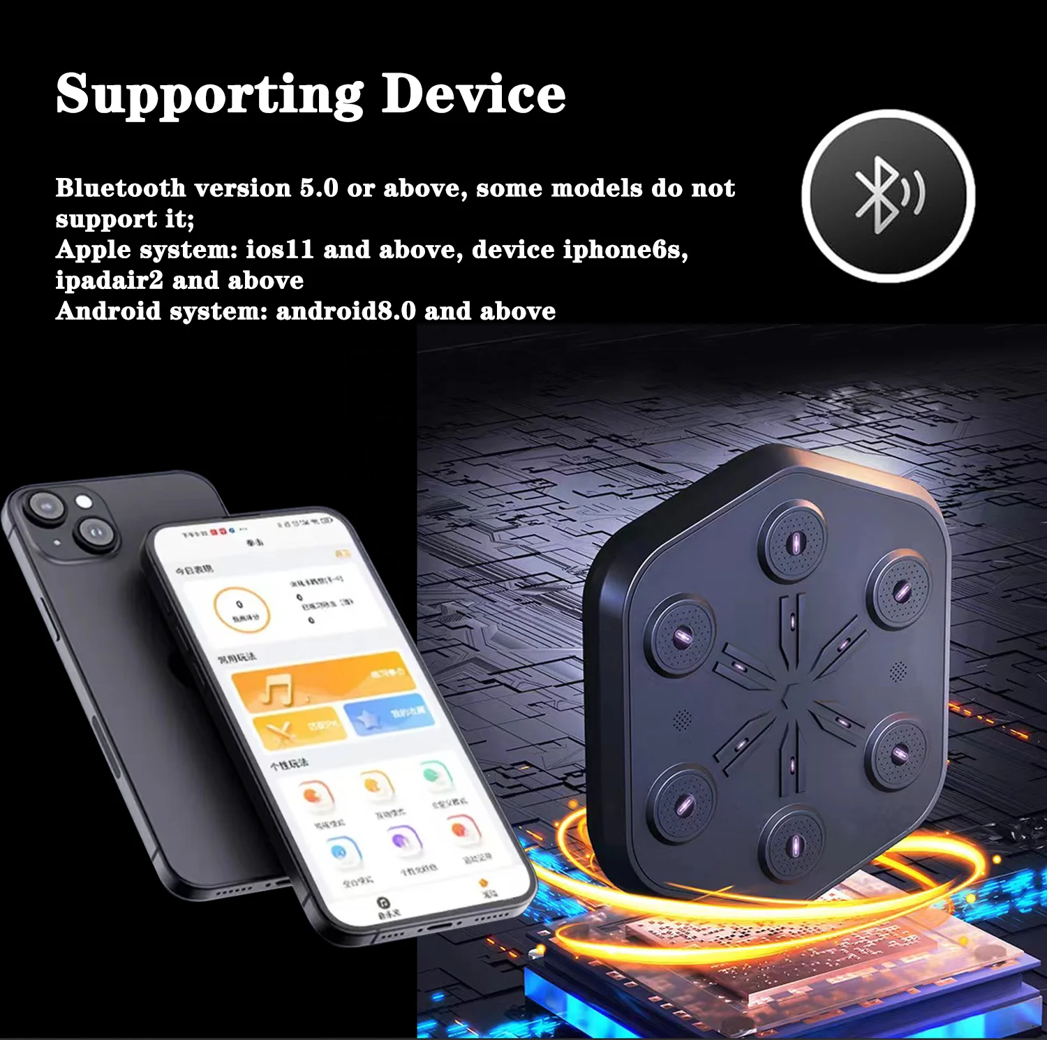 RS Новая модернизированная настенная машина ONEPUNCH Smart Music Boxing Machine Bluetooth Target Punching