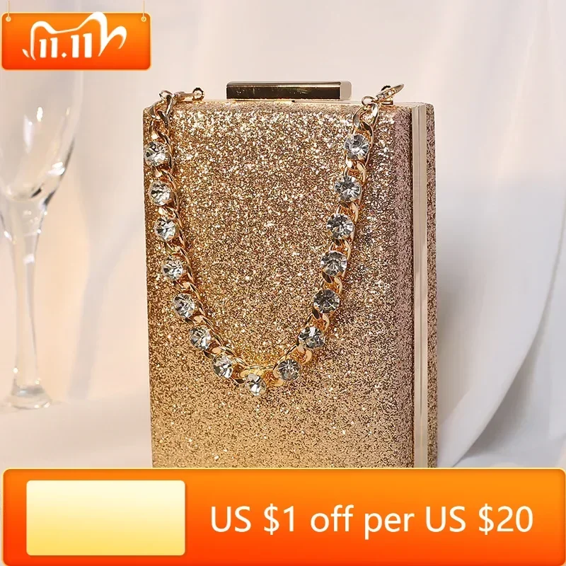 

Новинка 2023, женские вечерние клатчи с бриллиантами, модные банкетные кошельки на цепочке, женская модель, оригинальные сумки, подарки