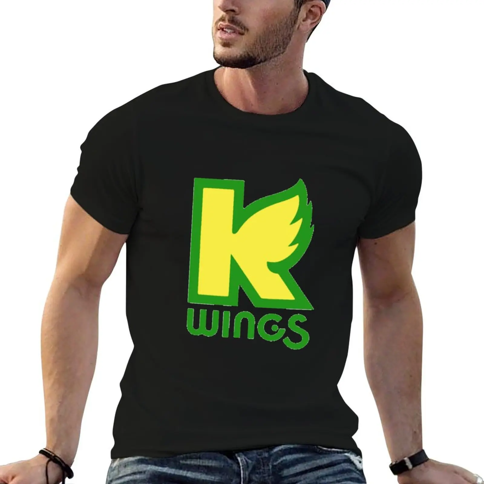 Фото Футболка Kalamazoo Wings Hockey, мужская футболка из плотного хлопка с принтом, хлопковая футболка для мужчин, 100% хлопковая футболка №1
