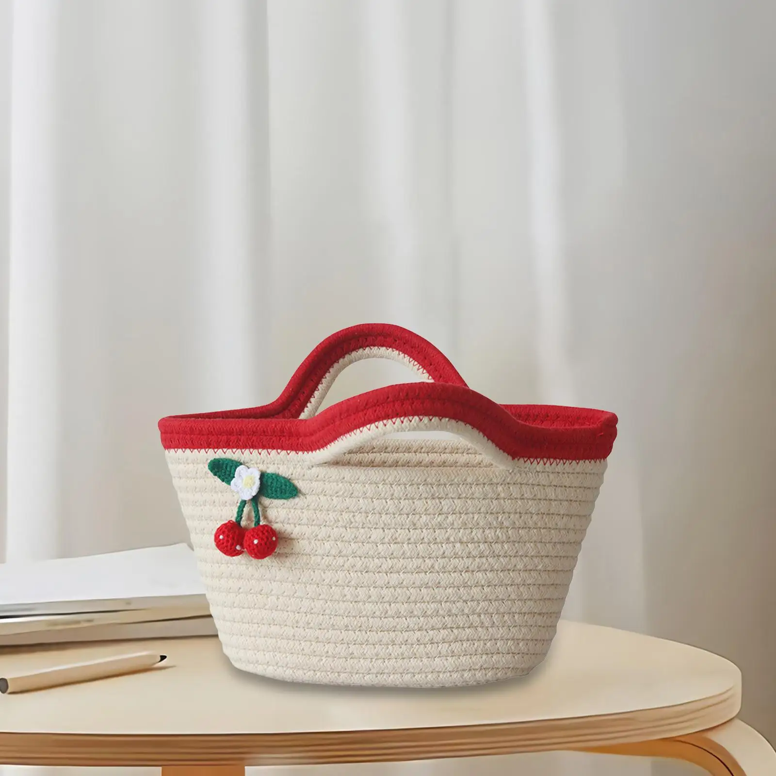 Вязаная крючком сумка-тоут портативная Эстетическая сумка для покупок клатч