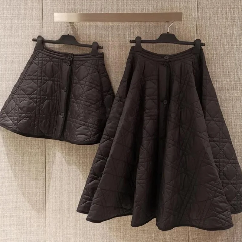 

Женский твидовый комплект из двух предметов, Брендовое хлопковое пальто с вышивкой в виде бриллиантов и мини-юбка, комплект из двух предмет...