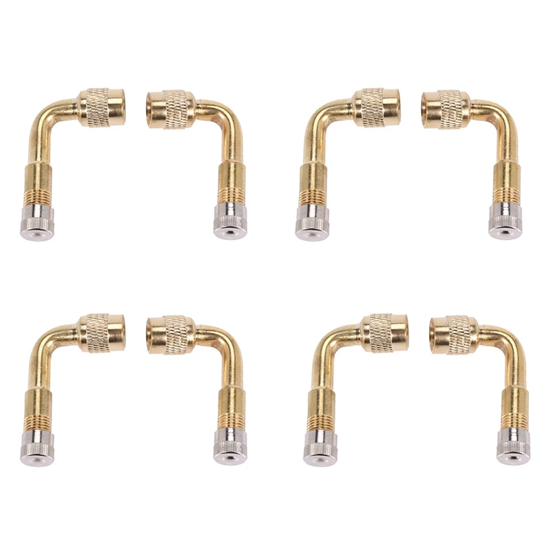 

8Pcs Valve Extension Valve Extension Adapter Tire 90 Degree Bent Metal Angle For Bicycle Motorcycle Scooter