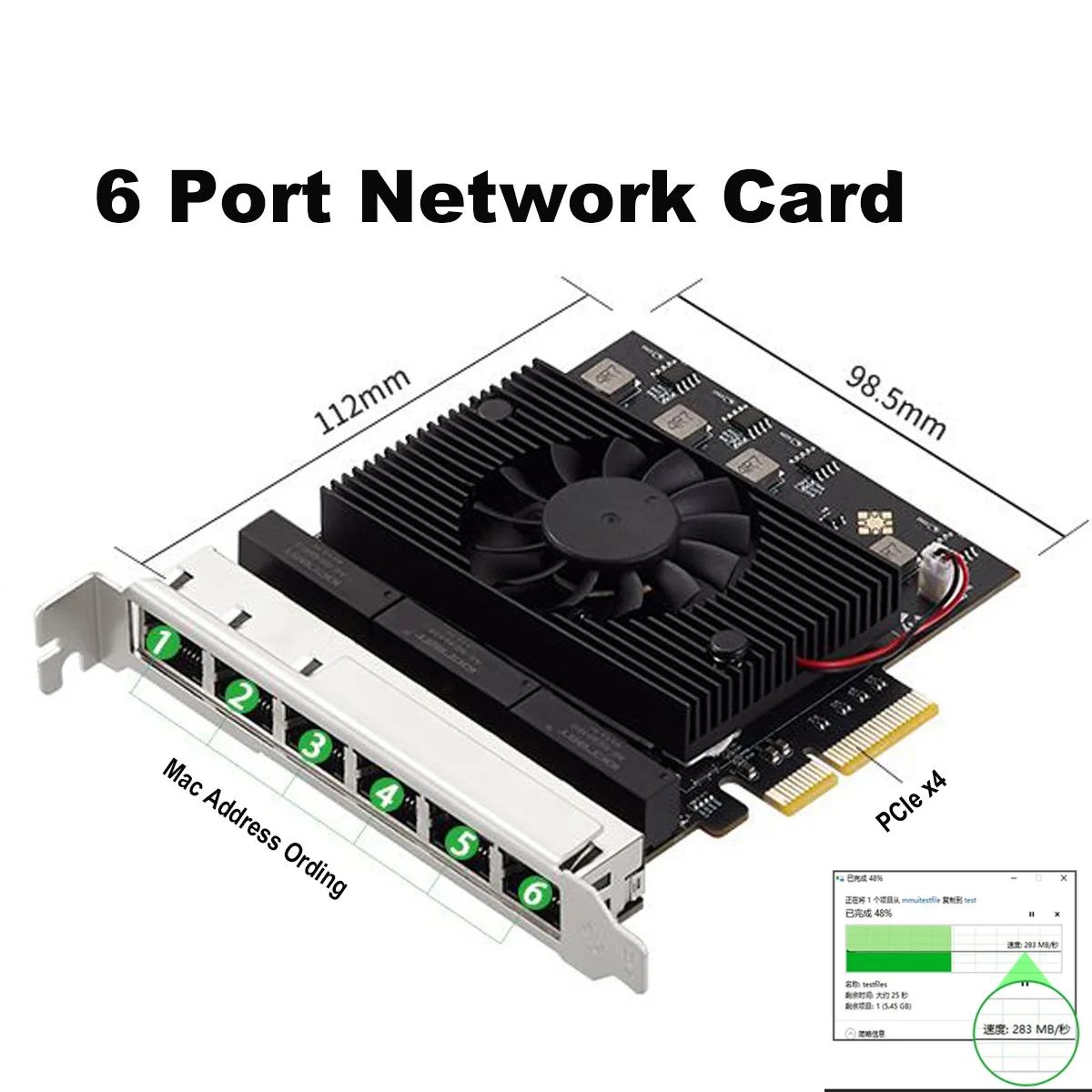 6-портовая гигабитная сетевая карта PCIe 2 5 RJ45 2500 Мбит/с сетевой чип Realtek 8125B для