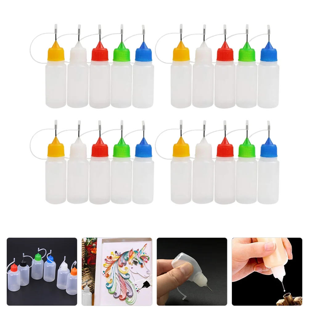 

20 pcs Glue Squeeze Bottle Needle Tip Applicator Bottles Empty Squeeze Bottle with Lids