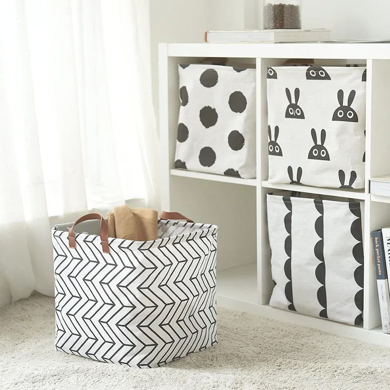 

Storage Box Non-woven Waterproof Foldable Tidy Dirty Laundry Basket Toys Sundries Gadgets Storage Bucket