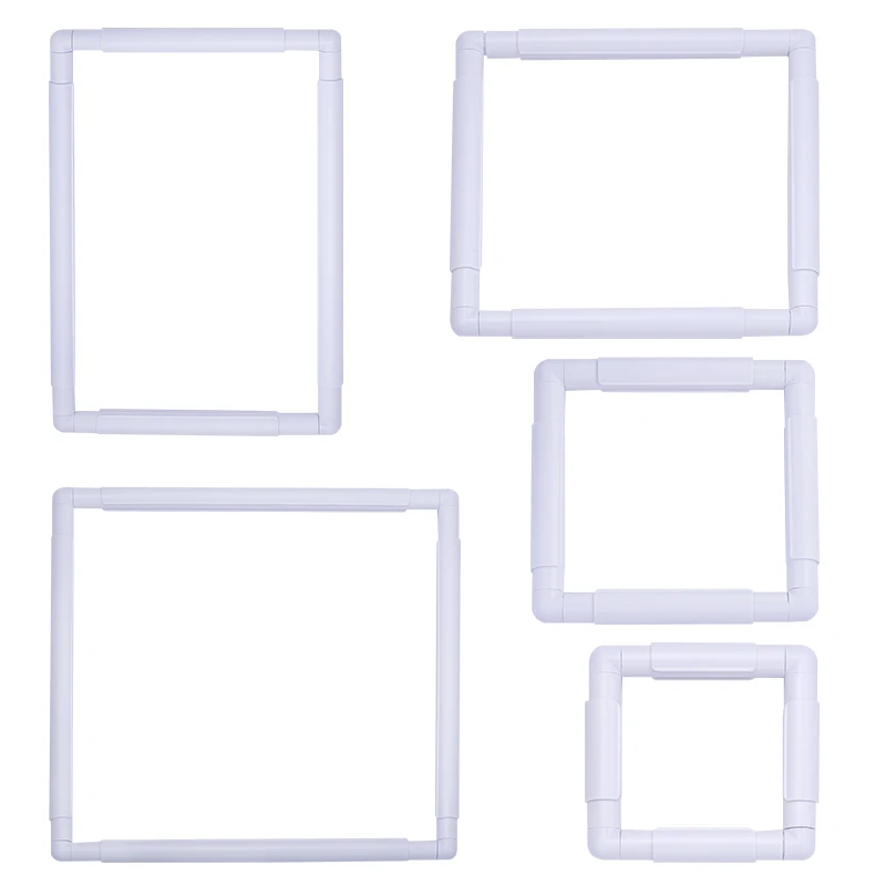 

Nonvor 1PCS SKC Square Shape Embroidery Frame Plastic White Cross Stitch DIY Sewing Craft Tools Assemble Snap Embroidery Hoop