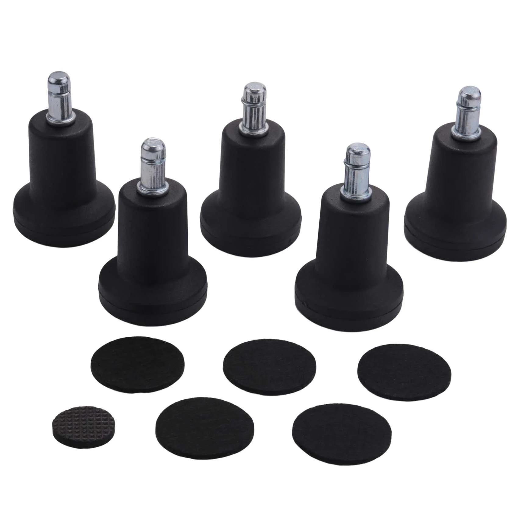 Without Wheels & Bar Stool, Fixed Stationary Caster Glide, 5-pack