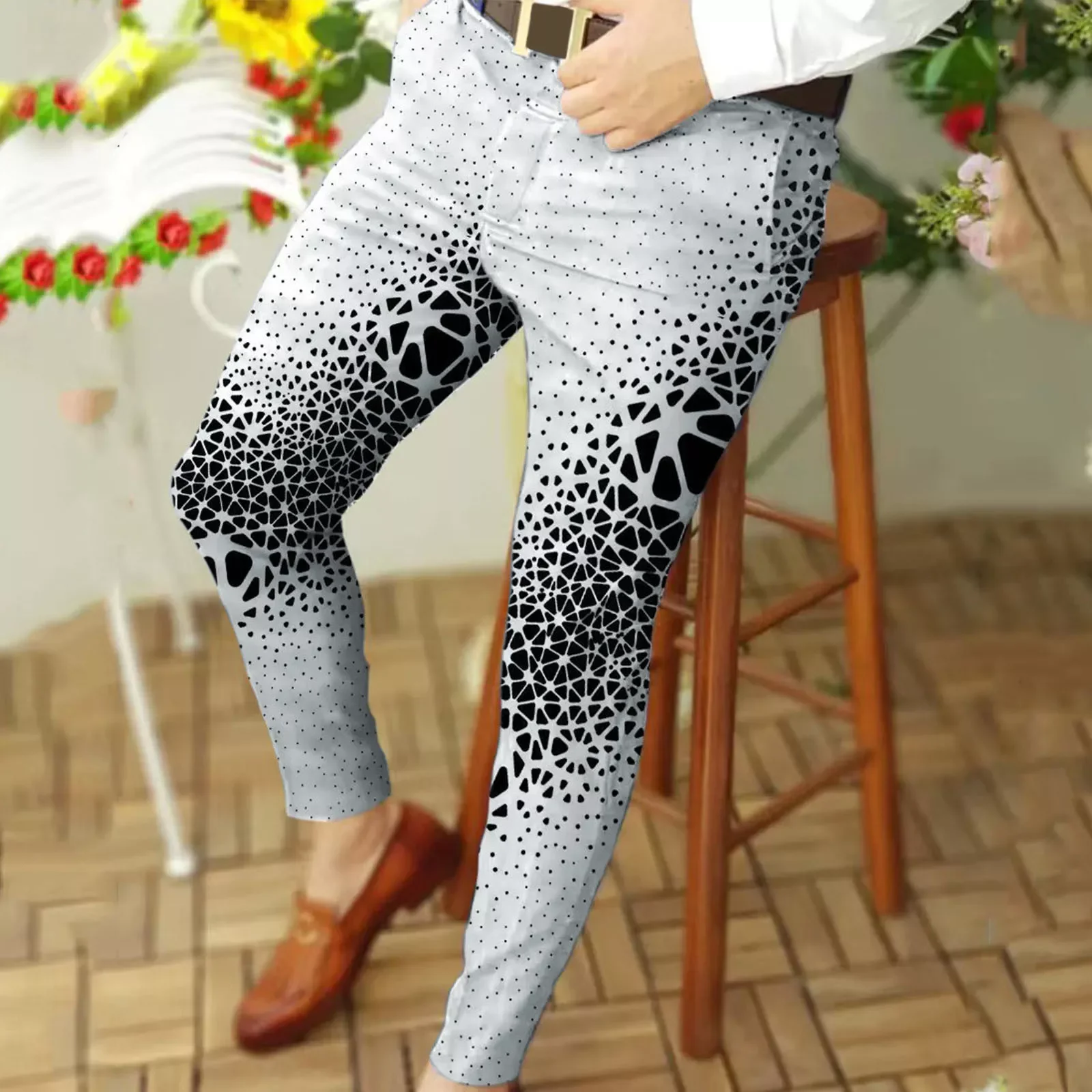 

Брюки Chinos мужские стрейчевые, приталенные штаны с принтом, на молнии, на пуговицах, Костюмные модные длинные брюки