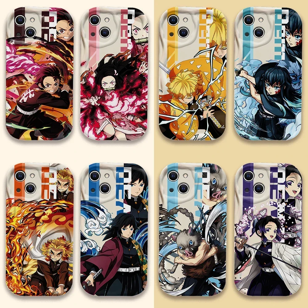 2024 Новый чехол Anime Demon Slayer 3D Wave для Xiaomi Redmi 13C 12 12C 10 10C 9 9C A1 A2 K50 K40 Note 13 11 Pro Plus 4G 5G