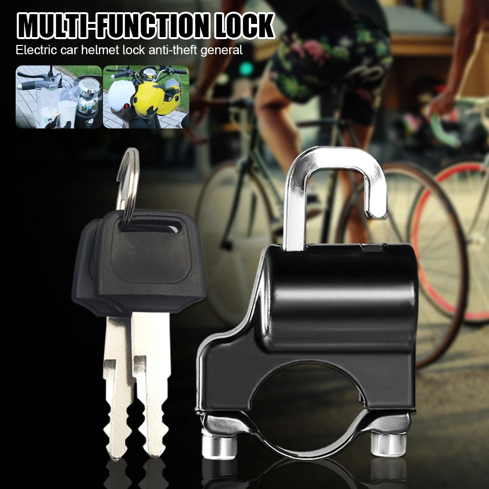 

Motorcycle Helmet Lock Anti Theft Aluminum Alloy Lock with 2 Keys 7/8" 22-24mm Handlebar Mount Motorcycle Accessories