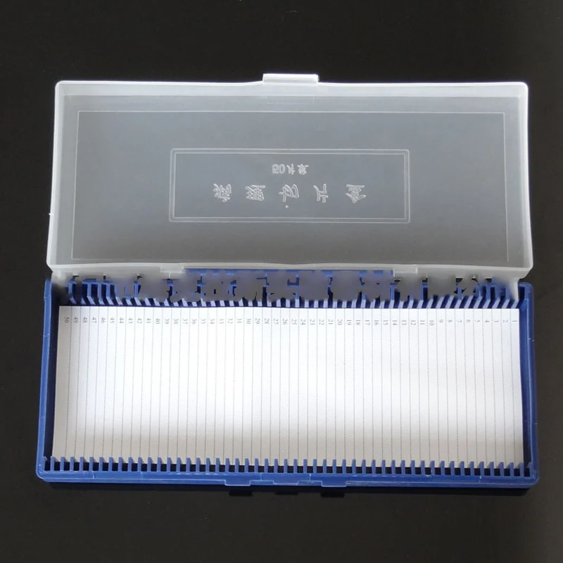 

Microscope Slide Box Biological Pathology Holds Up to 50Pcs Slides Bio Slice Box Slots Rectangular Microscope Glass Slide Box 1X