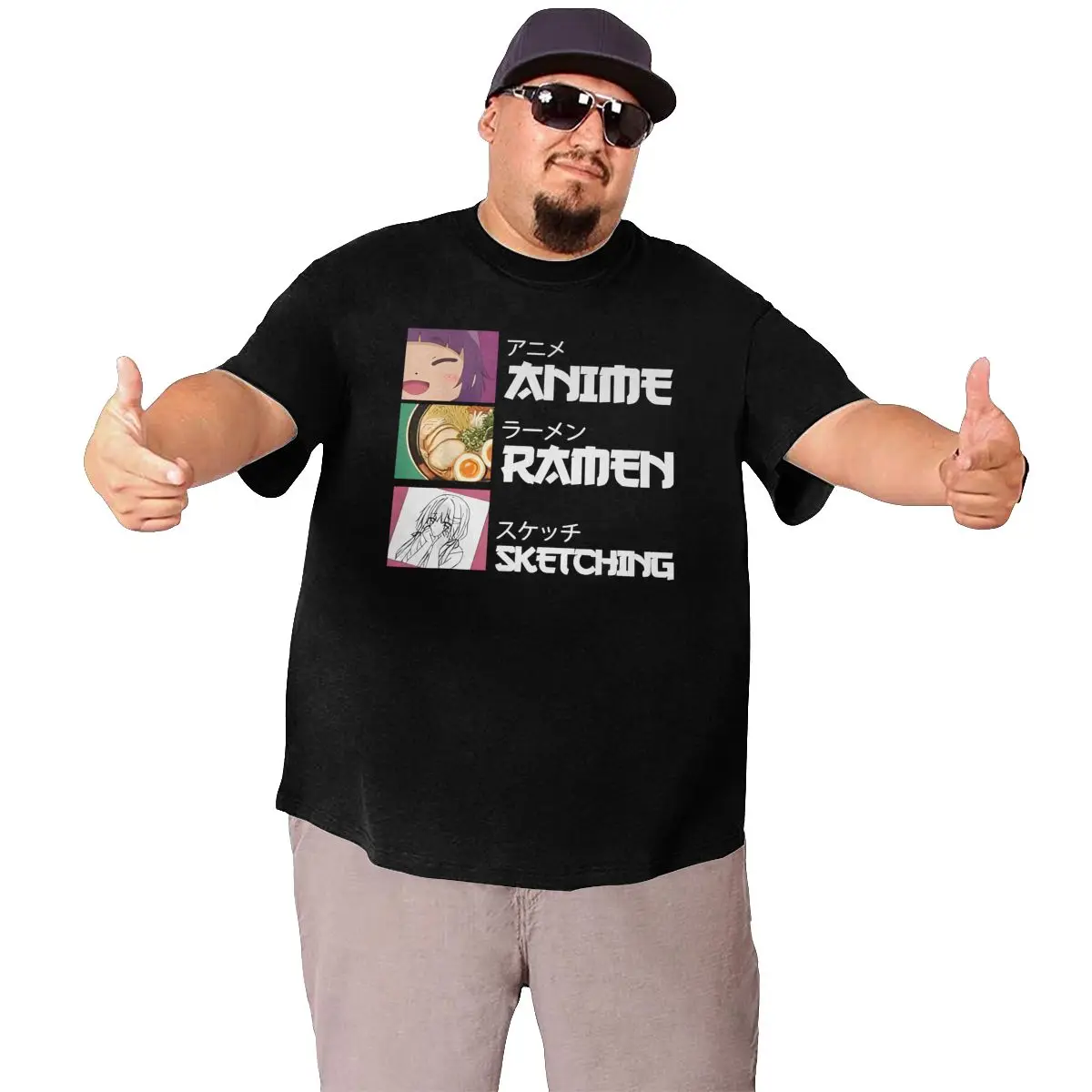 Футболки больших размеров с аниме Рамен для и высоких мужчин хлопковые футболки