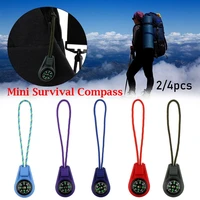 24pcs zipper tail rope pocket compasses edc mini compass for paracord bracelet gear survival keychain camping hiking outdoor