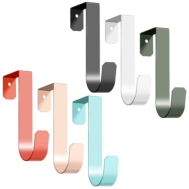 

6 Pack Over The Door Hooks, Metal Single Door Hanger For Hanging Coats Robes Hats Towels Sturdy Door Hooks Easy Install