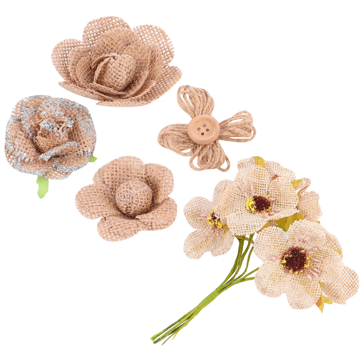 

Burlap Flowersbows Rose Crafts Rusticchristmas Flower Lace Mini Embellishments Gift Wrapping Ornaments