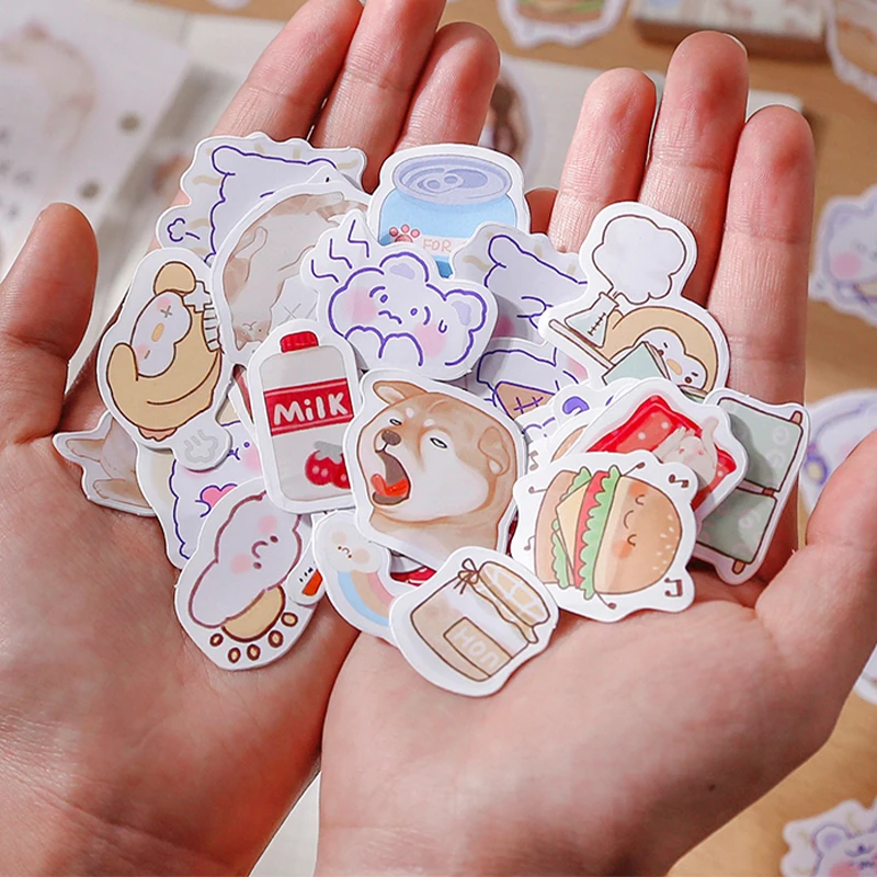 

45pcs/lot Animal Panda Paper Scrapbooking Sticker Cute kawaii animal Scrapbooking Paper Sticker Flacks Stationery Supplies