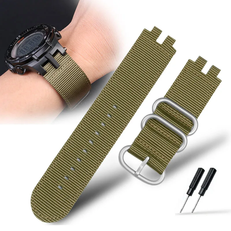 Ремешок нейлоновый водонепроницаемый для Casio PRW3000 3100 6000 6100Y 24 мм