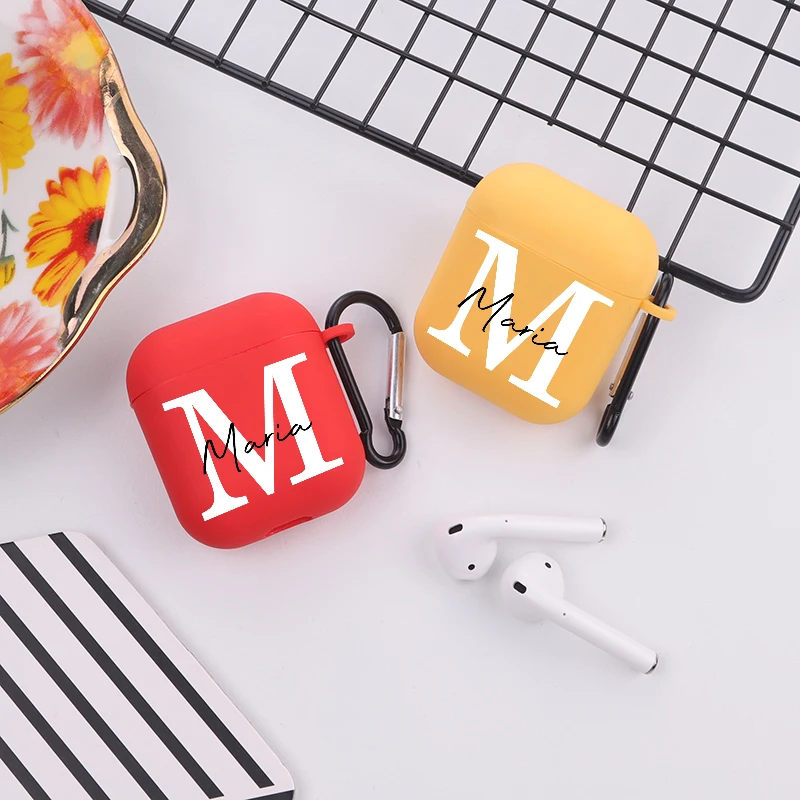 Personalized Color Custom Name Earphone Case For iPhone Charging Box For AirPods 1 2 3 Pro Soft Protective Cover Accessories