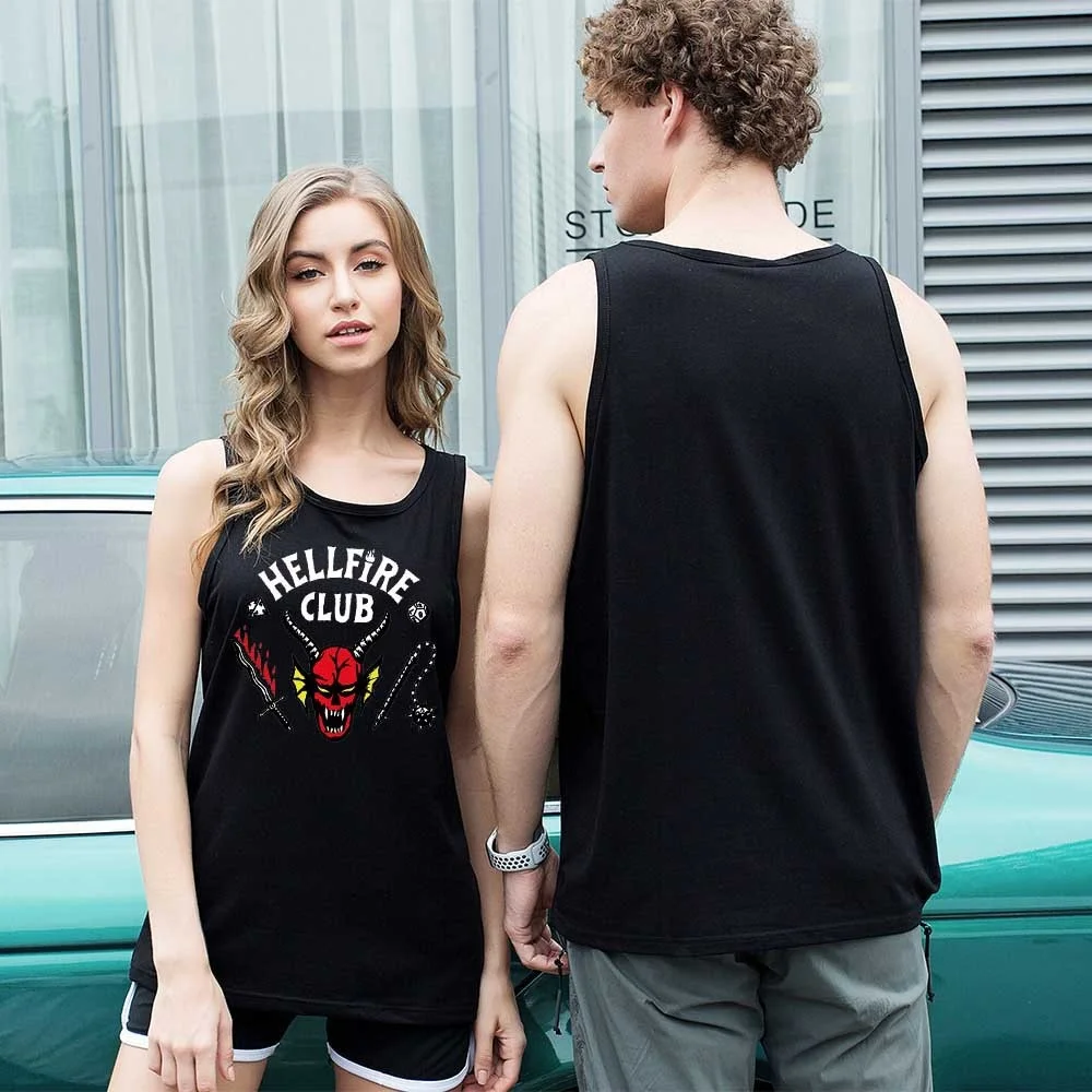

Stranger Things Season 4 Hellfire Club T-shirt Men Women Tank Tops Short Sleeve O-Neck Casual Vest basic Tee Tops