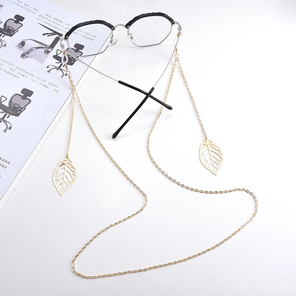 

2022 Fashion Masking Chains For Women Sunglasses Chains Glasses Cord Holder Gold Leaf Eyewear Lanyard Necklace Strap Rope