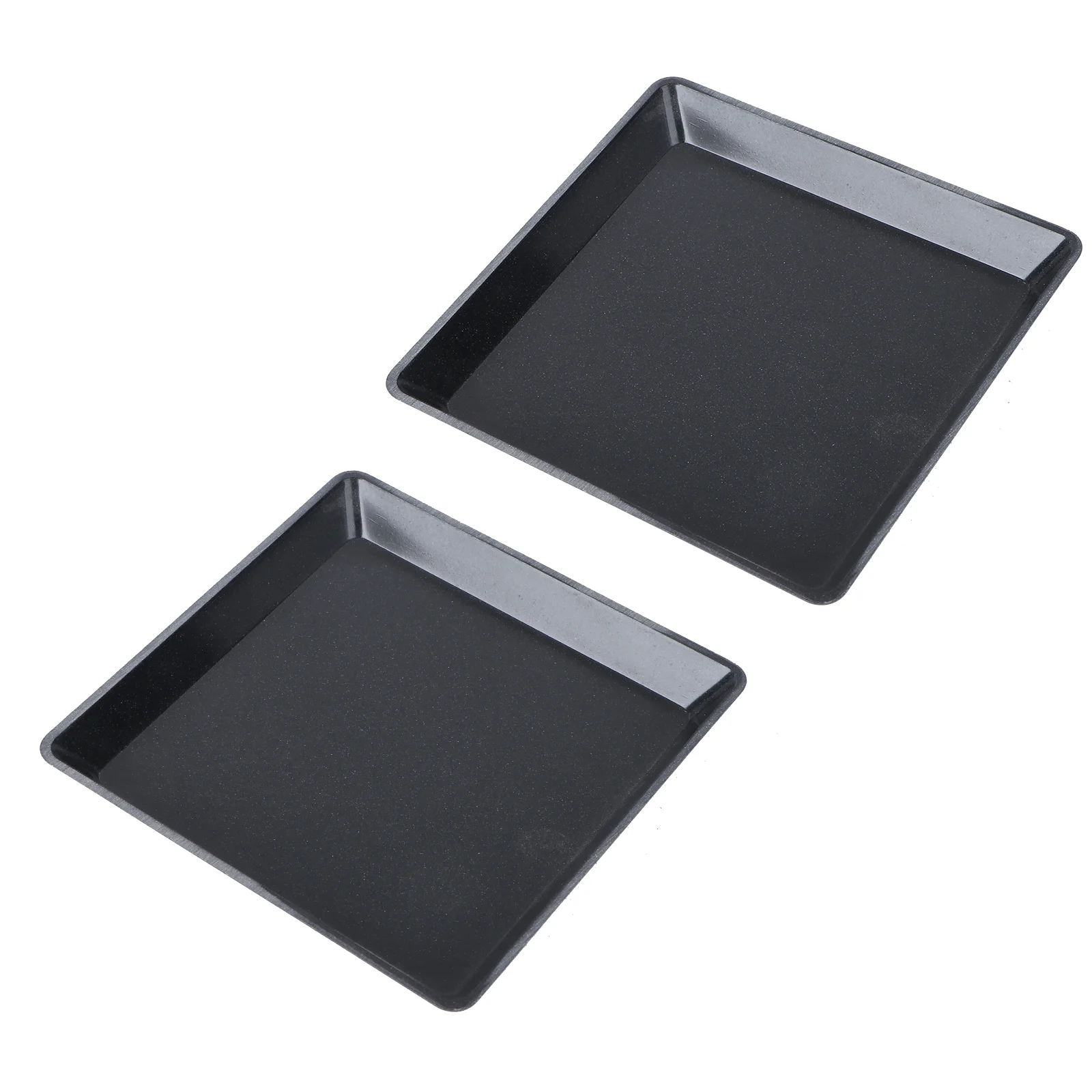 

2 Pcs Plastic Water Trays Garden Small Pots Indoor Round Bonsai Square Saucer Flower