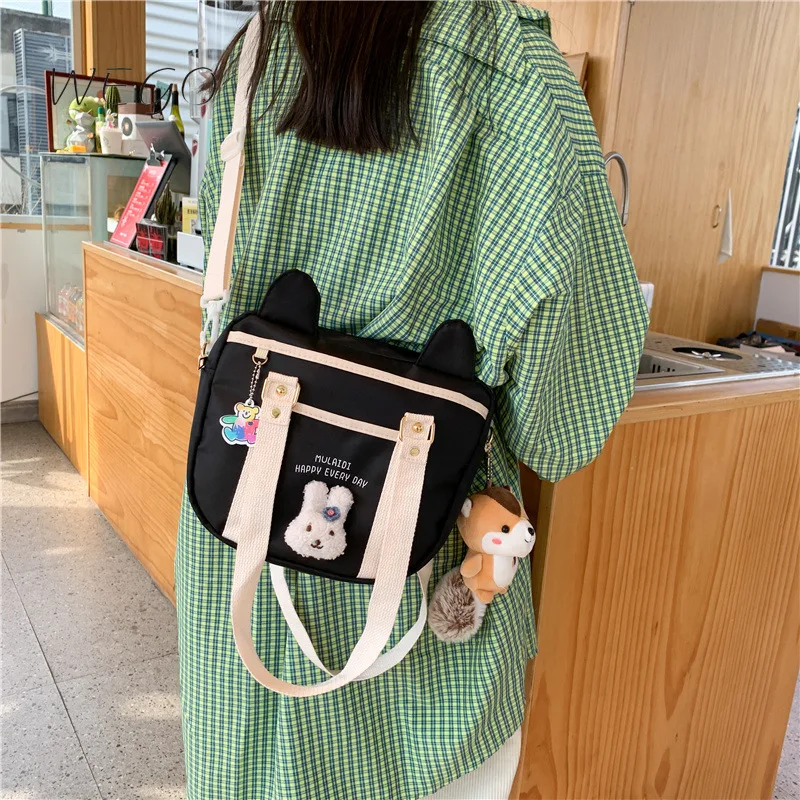 

Японская Холщовая Сумка для женщин, индивидуальная дамская сумочка, студенческий мессенджер на плечо, кошелек для девушек