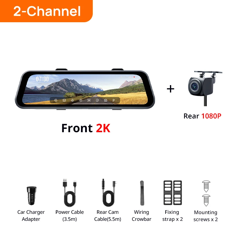 

70mai S410 с разрешением 2.5K, 9.35-дюймовым сенсорным экраном, HDR, двухканальной записью, поддержкой суперконденсаторов и функцией круглосуточного мониторинга парковки