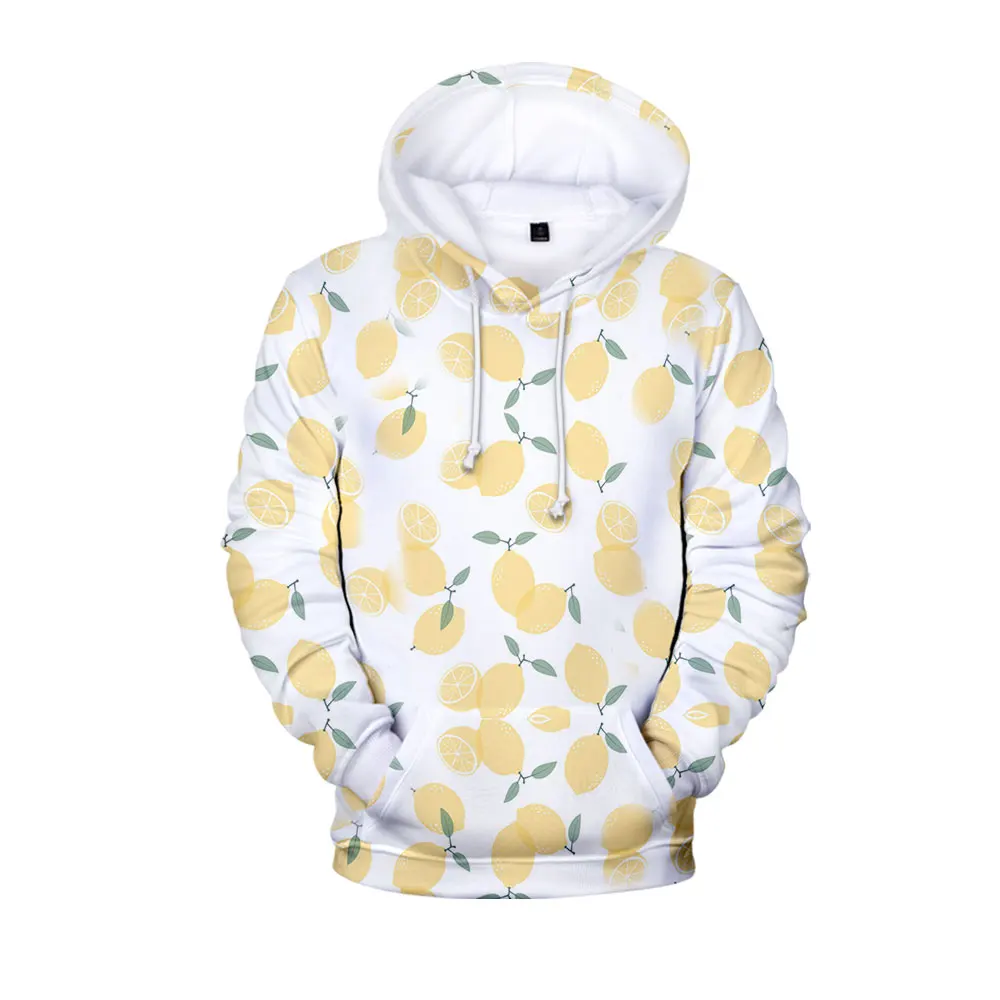 

Lianshuo 2022 Spring and Autumn New Men's Fleece Hooded Sweater Pullover Casual Youth Trendy Men's 3D Printing Fruit Pattern Top