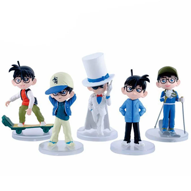 

5Pcs/Set 13CM Anime Figure Kid The Phantom Thief Magic Kaito KaitouWhite Magician Suit Model Dolls Toy Gift Collect PVC