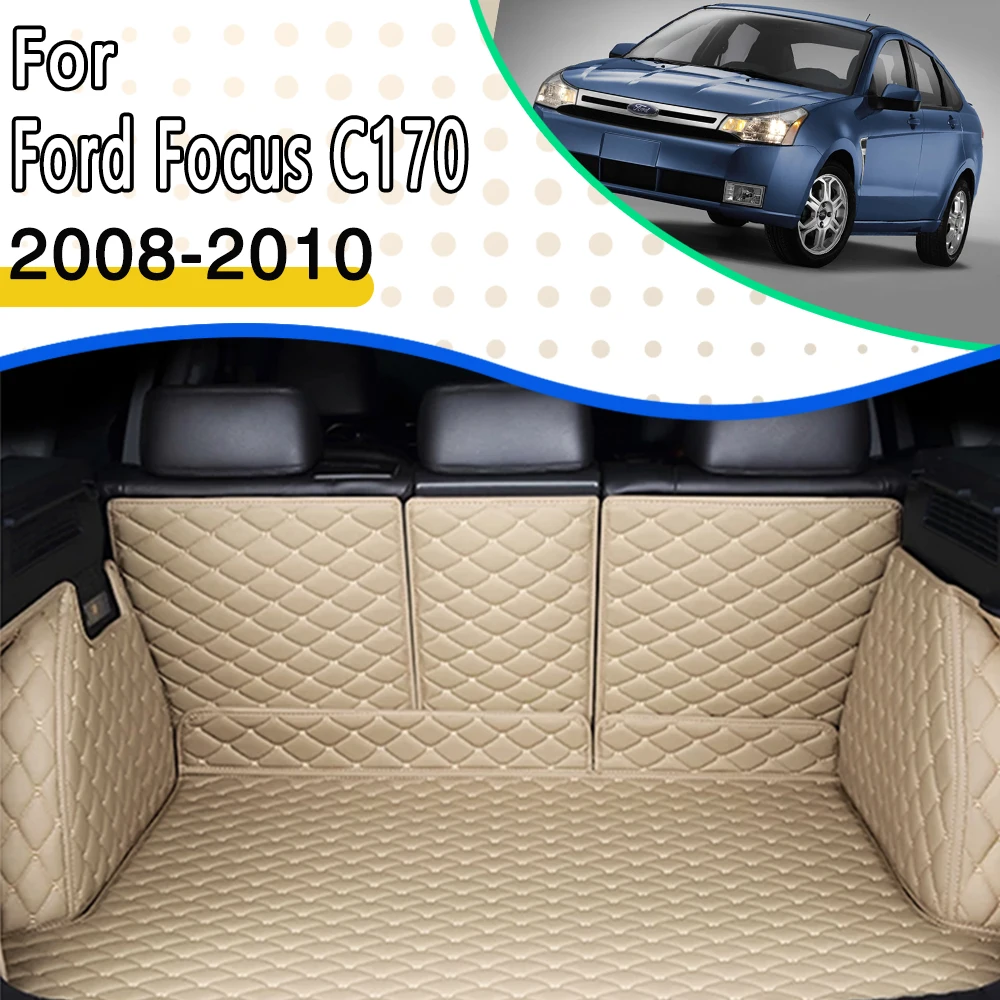 Коврик для багажника автомобиля Ford Focus C170 2008 2009 2010, водонепроницаемый коврик, аксессуары для автомобиля, кожаный коврик для заднего багажника, автомобильные аксессуары