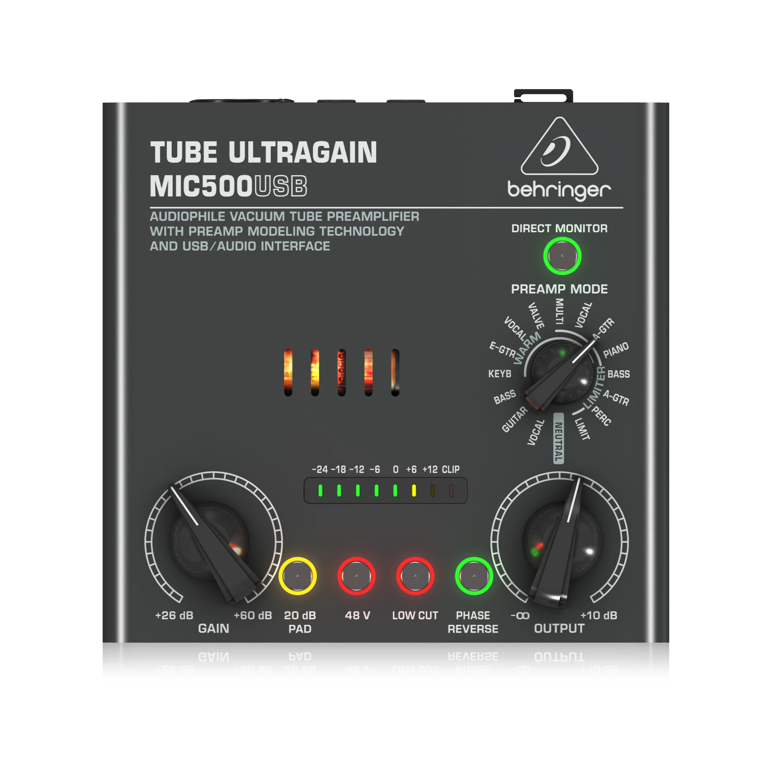 BEHRINGER mic500usb аудиофил вакуумный трубчатый предусилитель с технологией