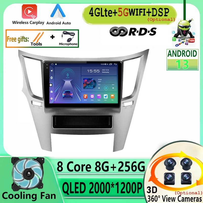 

Автомагнитола мультимедийный видеоплеер 9 "DSP Android 13 GPS-навигация для Subaru Outback 4 Legacy 5 2009 - 2014 головное устройство № 2din