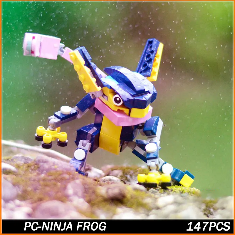 Аниме-фигурка серия синих ниндзя-лягушек строительные блоки детские игрушки