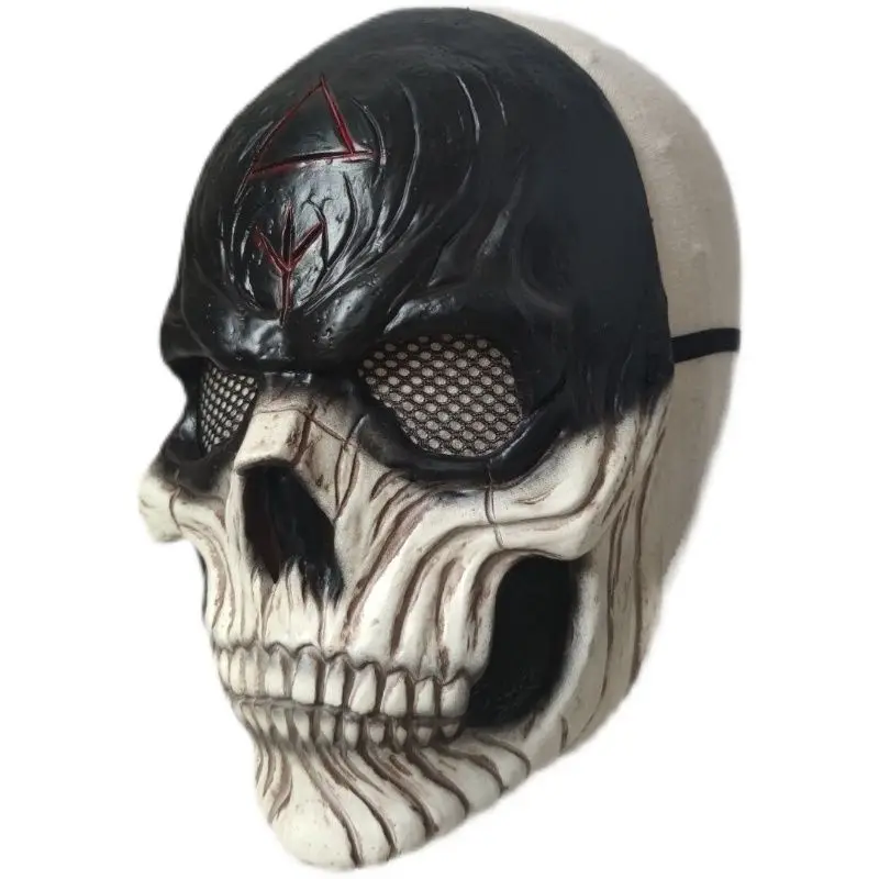 

Готическая киберпанк маска для лица для игр на Хэллоуин страшная маска черепа боевой жилет косплей костюм Ролевые универсальные черные тол...