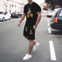 new cotton mens training wear suit venum printing t shirt casual wear fitness sports 2 piece set of sports for men tracksuit