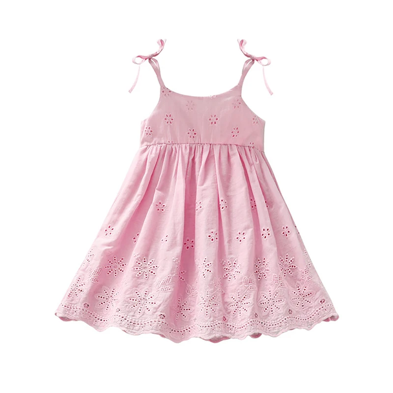 

NIGO Children's Printed Pink Cotton Sleeveless Summer Casual Sling Dress #nigo32545