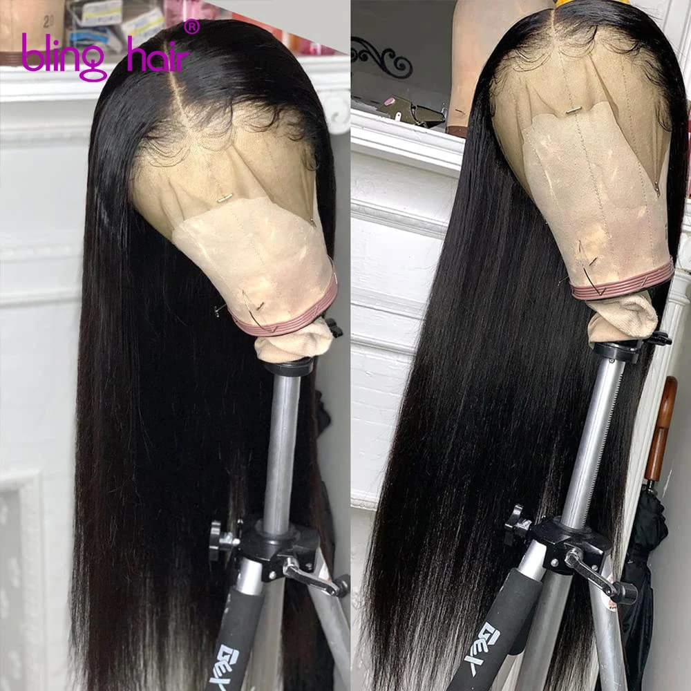 

13x6 HD Lace Frontal Wig Straight Hair Wigs Pre Plucked Bleached Knots Bling Remy 13x4 Lace Front Wig 100% Human Hair Wigs