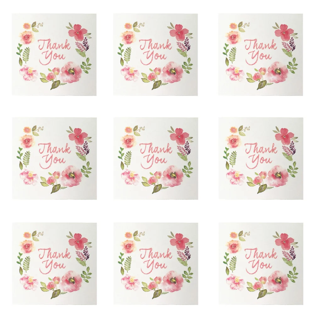 

50pcs Mini Thank You Cards Greeting Cards Creative Birthday Message Blessing Cards for Festival Party Gathering(6x6cm)