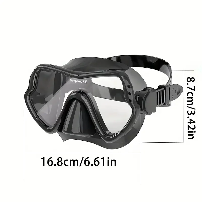 Профессиональная Маска Для Дайвинга С Ультрапрозрачными Линзами. Широкое Поле