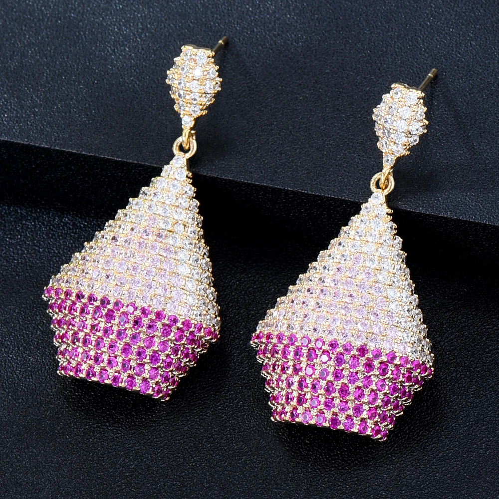 Женские Висячие серьги Siscathy, серьги в виде пятиугольника с полным кубическим цирконием, ювелирное украшение для свадьбы, вечеринки, юбилея