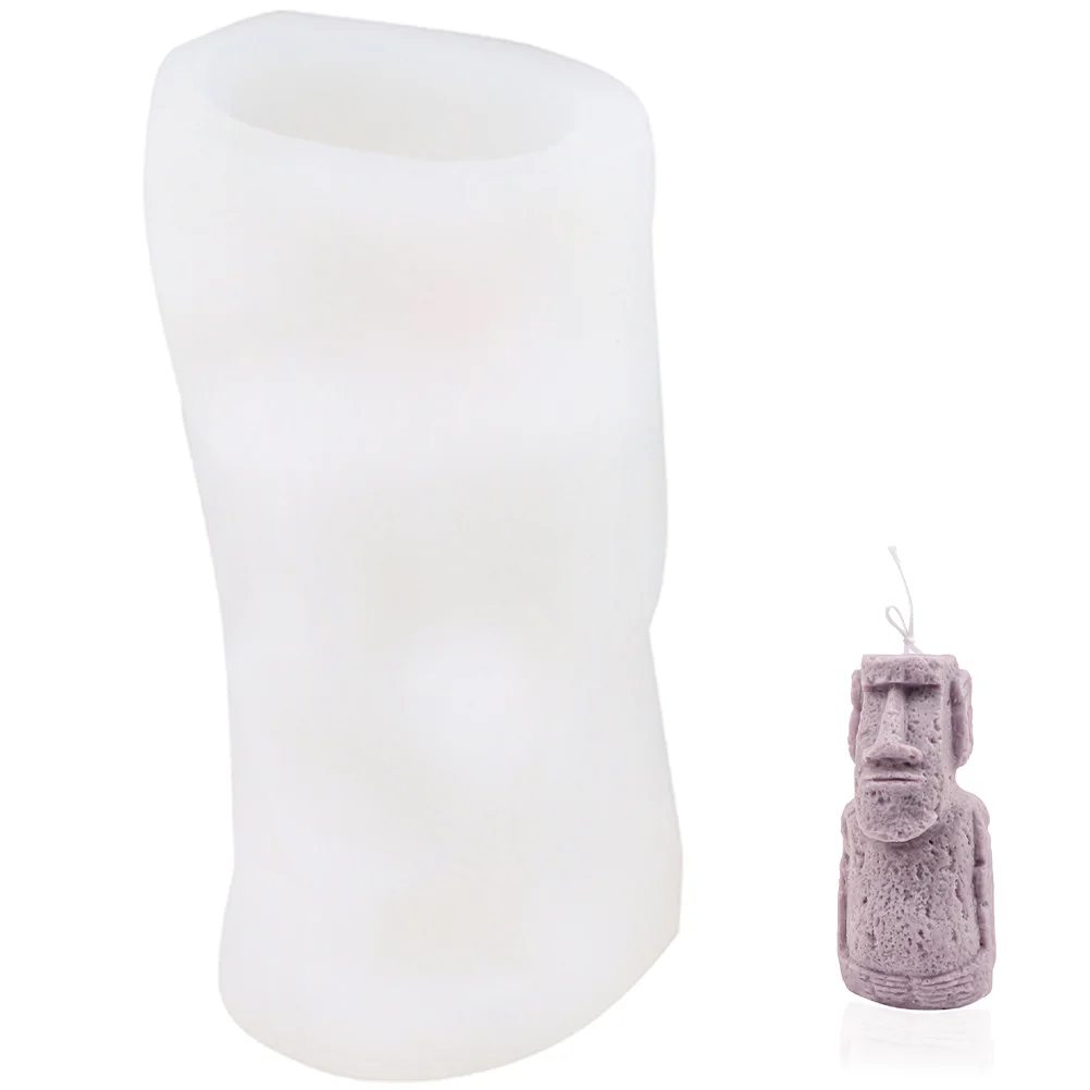 

Molds Silicone Eastermoai Head Island Statue Making Moulds Planter Soap Baking Tray Cakeice Casting Cube Cooking Round Sculpture